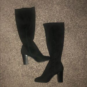 CALF HIGH FAUX SUEDE BOOTS